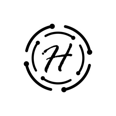 H harfi logo ikonu vektör tasarım şablonu elementleri
