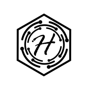 H harfi logo ikonu vektör tasarım şablonu elementleri