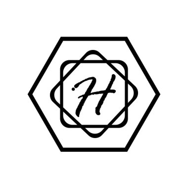 H harfi logo ikonu vektör tasarım şablonu elementleri