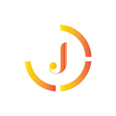 Harf J Logo Şablon vektör simgesi tasarımı