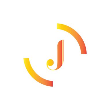 Harf J Logo Şablon vektör simgesi tasarımı