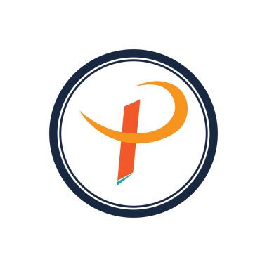 p harfi Logo Şablon vektör simgesi tasarımı