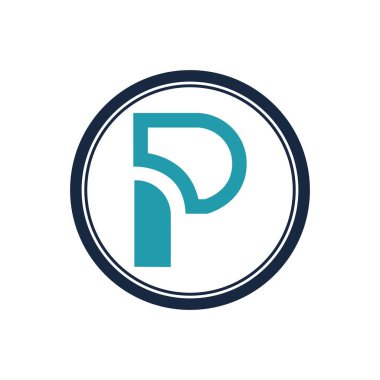 p harfi Logo Şablon vektör simgesi tasarımı