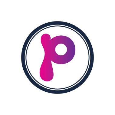 p harfi Logo Şablon vektör simgesi tasarımı