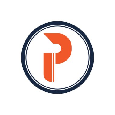 p harfi Logo Şablon vektör simgesi tasarımı