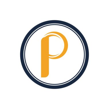 p harfi Logo Şablon vektör simgesi tasarımı