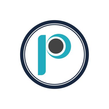 p harfi Logo Şablon vektör simgesi tasarımı