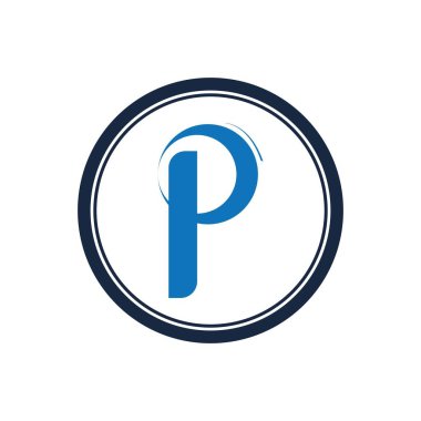 p harfi Logo Şablon vektör simgesi tasarımı