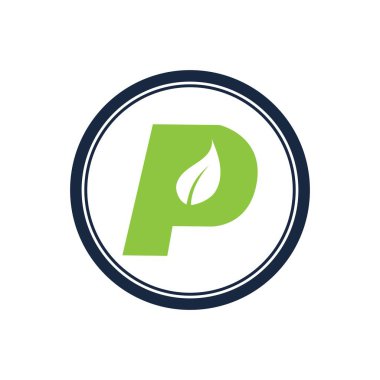 p harfi Logo Şablon vektör simgesi tasarımı