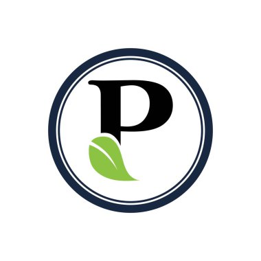 p harfi Logo Şablon vektör simgesi tasarımı