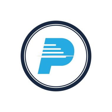 p harfi Logo Şablon vektör simgesi tasarımı