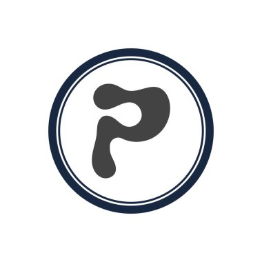 p harfi Logo Şablon vektör simgesi tasarımı