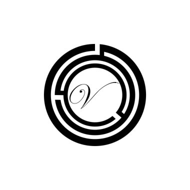 Harf v v İş kurumsal birleşme vektör logo tasarım şablonu