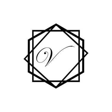 Harf v v İş kurumsal birleşme vektör logo tasarım şablonu