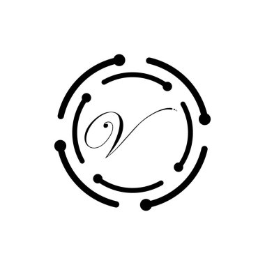 Harf v v İş kurumsal birleşme vektör logo tasarım şablonu