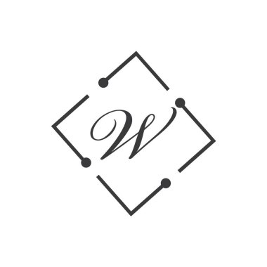 Harf W İş Kurumsal Birlik Vektörü logo tasarım şablonu
