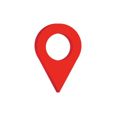 Haritalama ve uydu dağıtımı için harita nokta konumu pin vektör simgesi