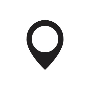 Haritalama ve uydu dağıtımı için harita nokta konumu pin vektör simgesi