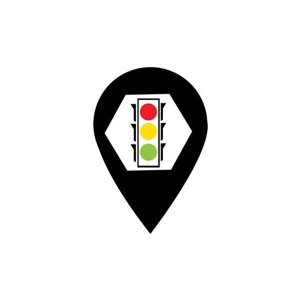 地图指针交通灯信号矢量图标 — 图库矢量图片