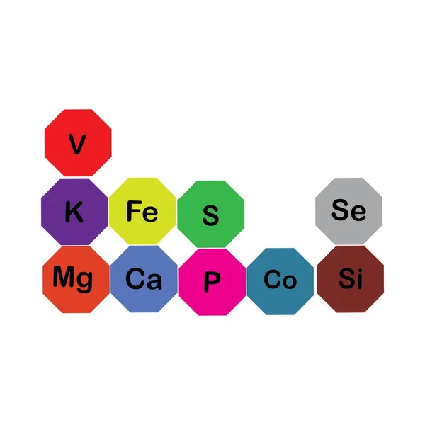 Microelementos Minerales Macroelementos Útiles Para Salud Humana Fundamentos Una Alimentación — Archivo Imágenes Vectoriales