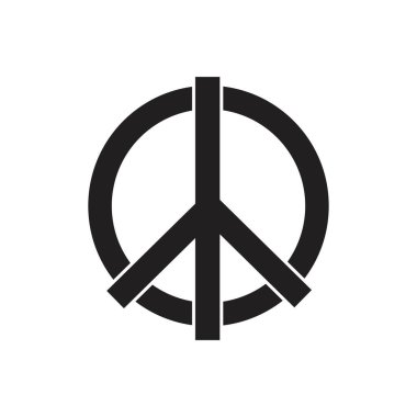 Barış sembolü vektör arkadaşlık çizim şablonu