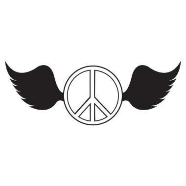 Barış sembolü vektör arkadaşlık çizim şablonu