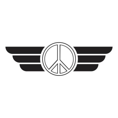 Barış sembolü vektör arkadaşlık çizim şablonu