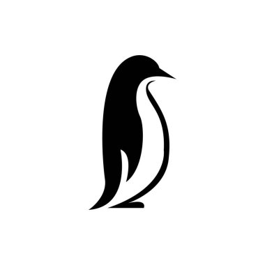 Penguen kuş vektör logosu, kutup hayvanı sembolü