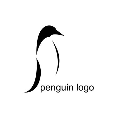 Penguen kuş vektör logosu, kutup hayvanı sembolü