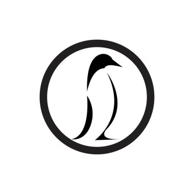 Penguen kuş vektör logosu, kutup hayvanı sembolü