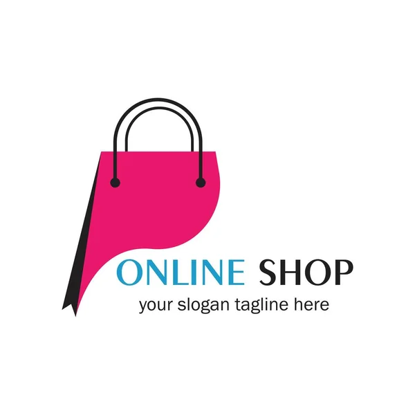 Online Shop Logo Vector Icon Illustration Template Design — Stock Vector