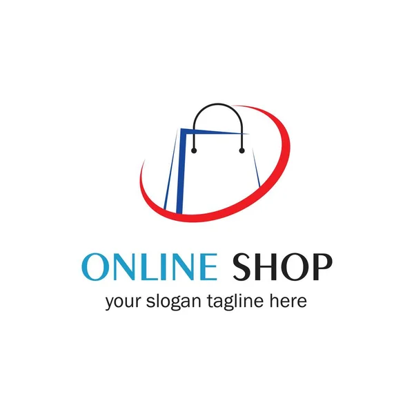 Online Shop Logo Vector Icon Illustration Template Design — Stock Vector