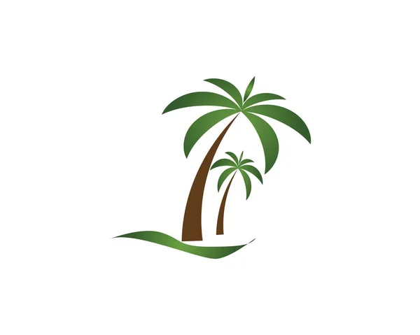 Palmera Verano Logo Plantilla Vector Ilustración — Archivo Imágenes Vectoriales