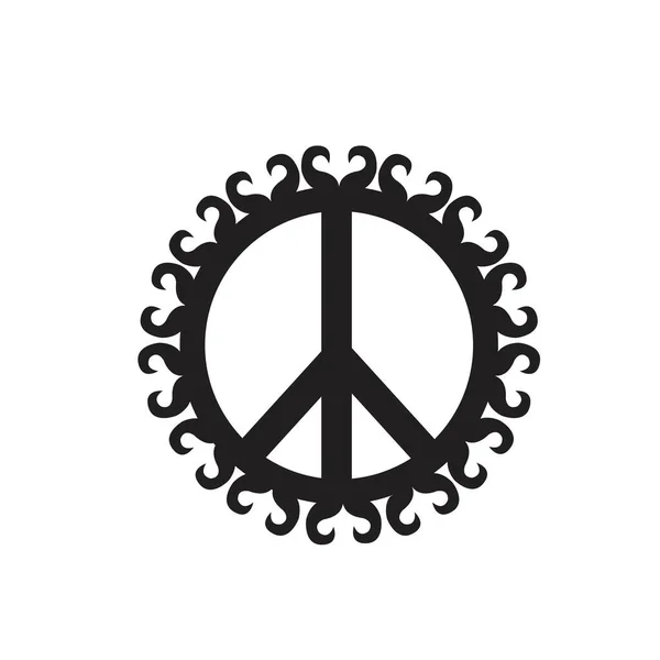 Peace Symbol Icon Vector Friendship Illustration Design Template — Stock Vector