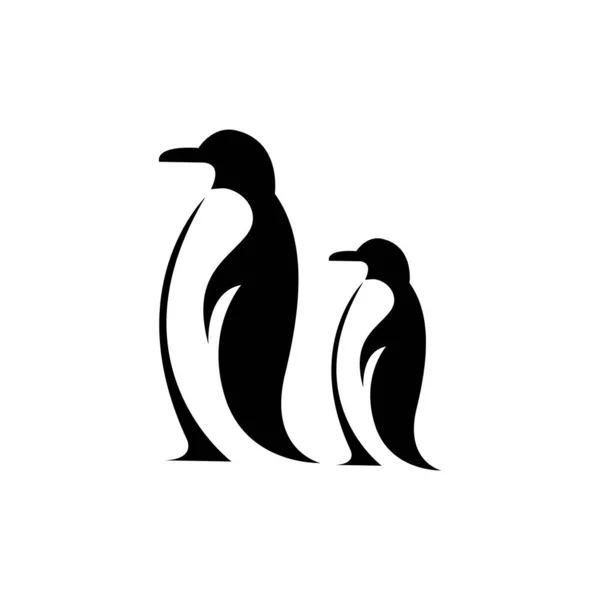 Pinguïn Vogel Vector Logo Pooldier Symbool — Stockvector