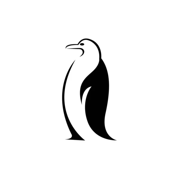 Pinguïn Vogel Vector Logo Pooldier Symbool — Stockvector