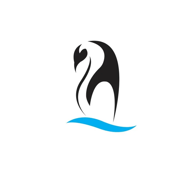 Penguen Kuş Vektör Logosu Kutup Hayvanı Sembolü — Stok Vektör