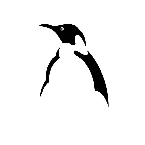 Pinguïn Vogel Vector Logo Pooldier Symbool — Stockvector