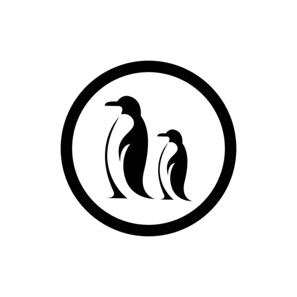 Pinguïn Vogel Vector Logo Pooldier Symbool — Stockvector