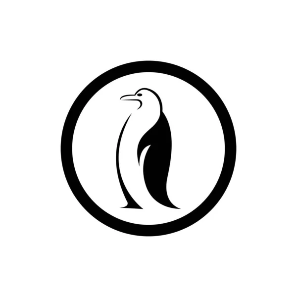 Logotipo Del Vector Pájaro Pingüino Símbolo Animal Ártico — Vector de stock