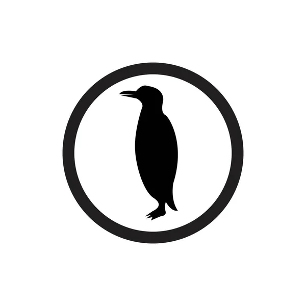 Pinguïn Vogel Vector Logo Pooldier Symbool — Stockvector