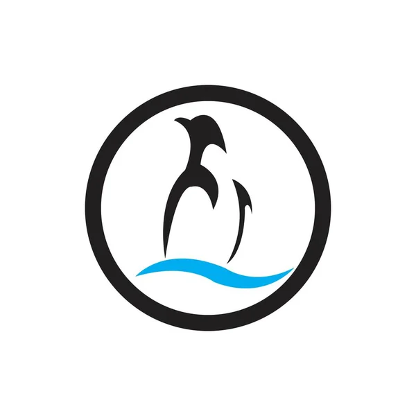 Logo Vecteur Oiseau Pingouin Symbole Animal Arctique — Image vectorielle
