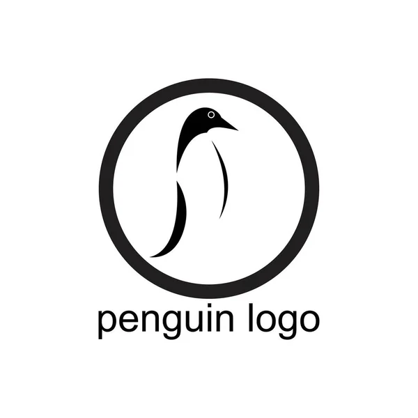Pingvin Fågel Vektor Logotyp Arktisk Djur Symbol — Stock vektor