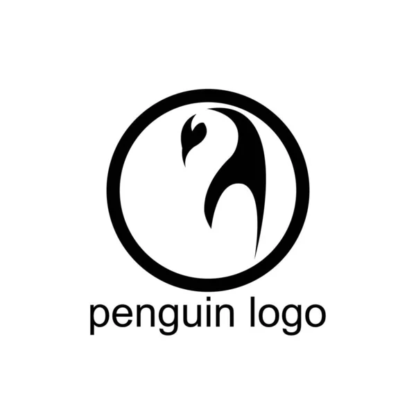 Logo Vettore Uccello Pinguino Simbolo Animale Artico — Vettoriale Stock
