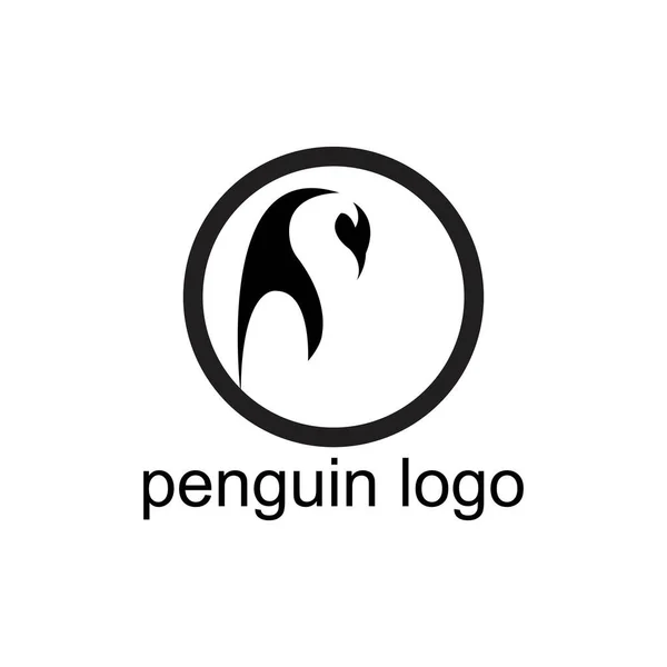 Logo Vettore Uccello Pinguino Simbolo Animale Artico — Vettoriale Stock