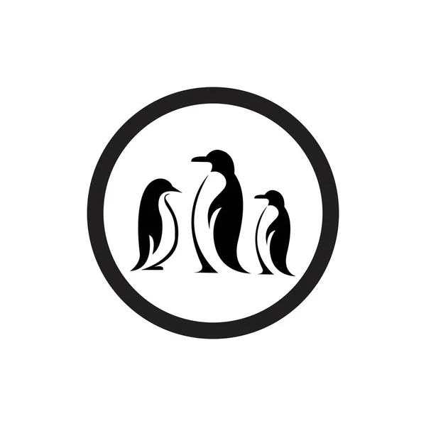 Pinguïn Vogel Vector Logo Pooldier Symbool — Stockvector