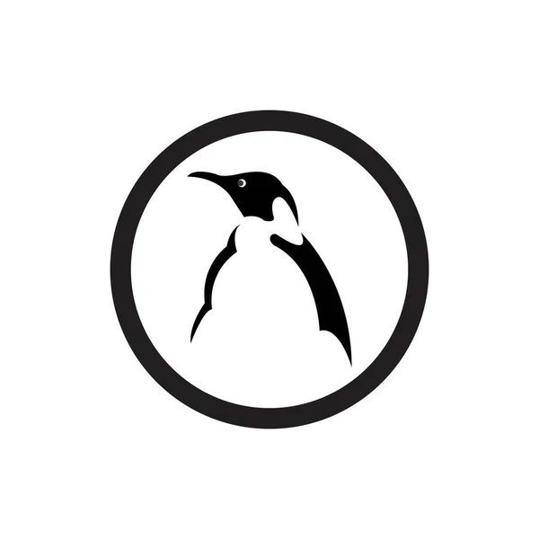 Pinguïn Vogel Vector Logo Pooldier Symbool — Stockvector