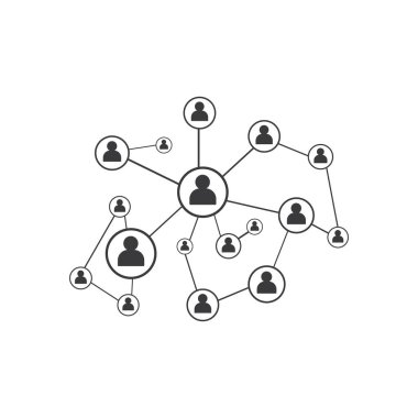 People Network ve sosyal simge tasarım şablonu, Ağ iş simgesi vektör şablonu çizim deseni deseni