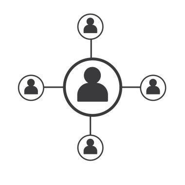 People Network ve sosyal simge tasarım şablonu, Ağ iş simgesi vektör şablonu çizim deseni deseni