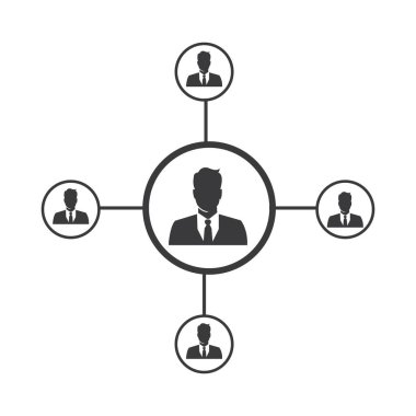 People Network ve sosyal simge tasarım şablonu, Ağ iş simgesi vektör şablonu çizim deseni deseni